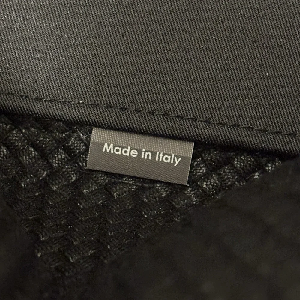 NWOT 120% Lino Italian Black Woven Handbag Mini Tote Logo Tassel
